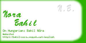 nora bahil business card